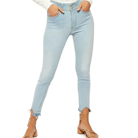 Free People Wild Child Havana Blue Jeans - Picture 1 of 11